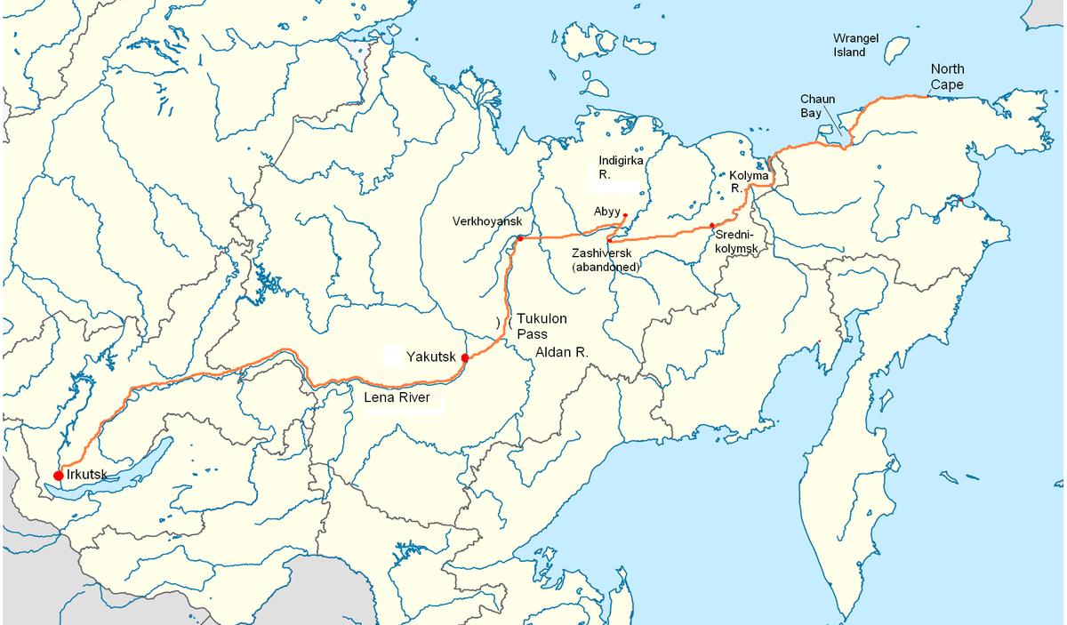 Russia travel route map